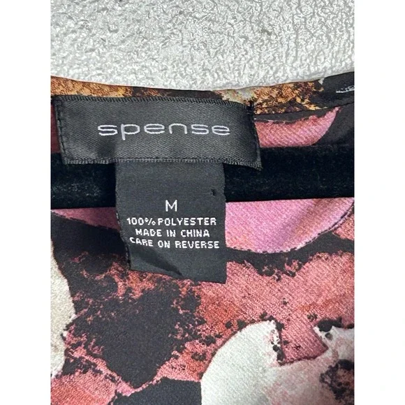 Spense Woman's Cowl Neck tank Romantic Dark Whimsical Satin Dark Floral‎ M - Picture 4 of 9